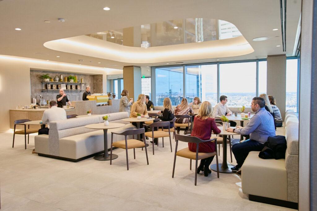 Glenmede employees in cafe
