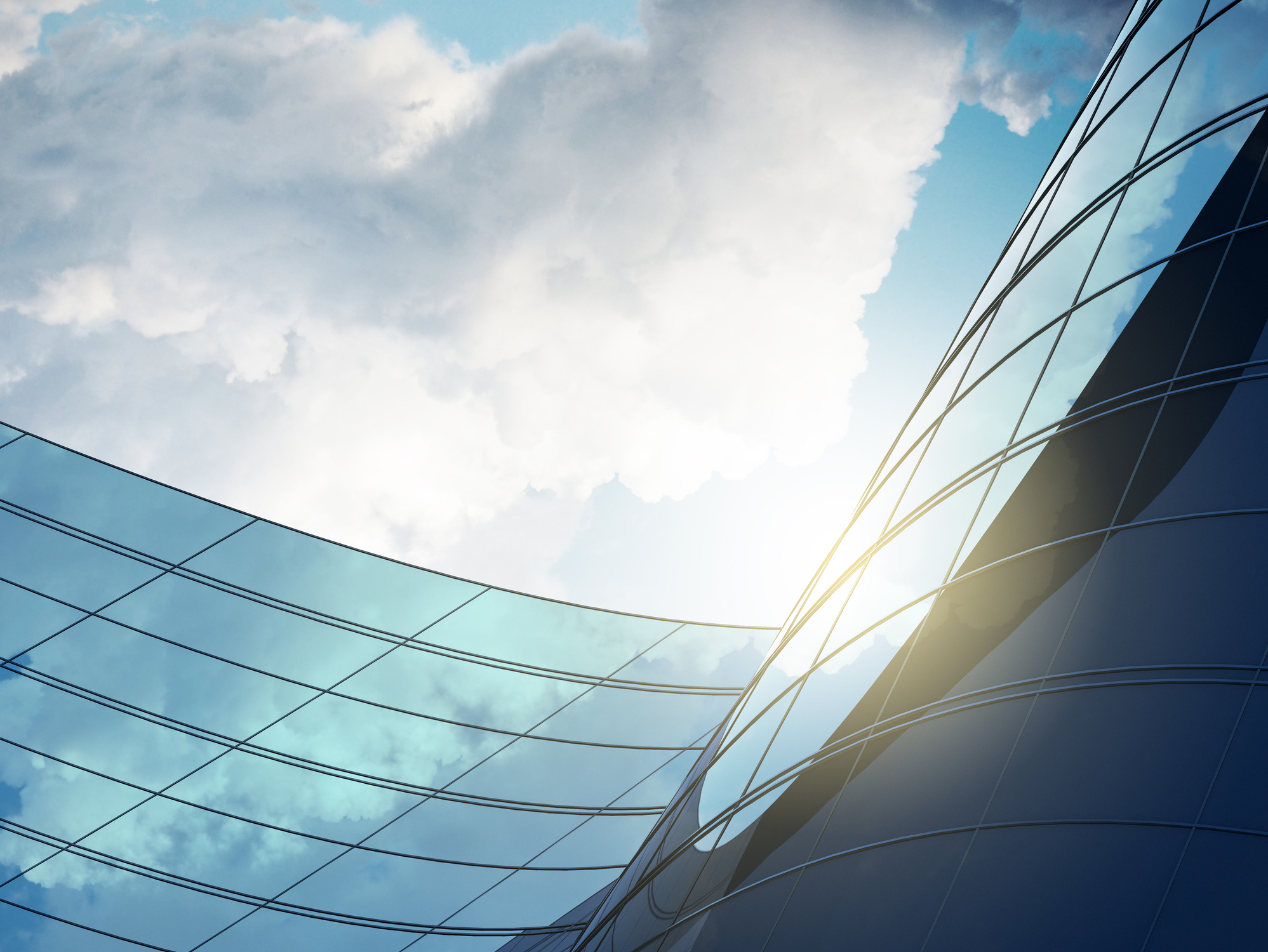 sunny day glass building